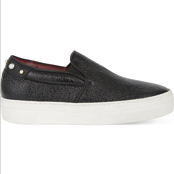 black leather trainers size 9